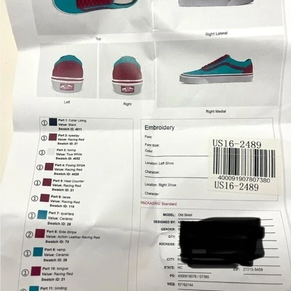 Vans Old School Custom Shoes New Size 8 Women with Extra Laces - Picture 11 of 12